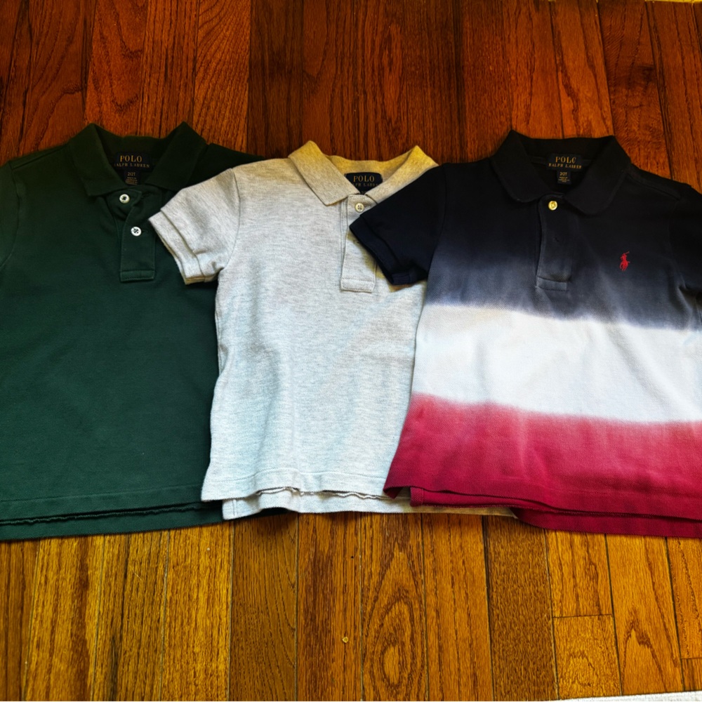 Polo by Ralph Lauren Kids Polos - Green, Gray, and Red Ombre